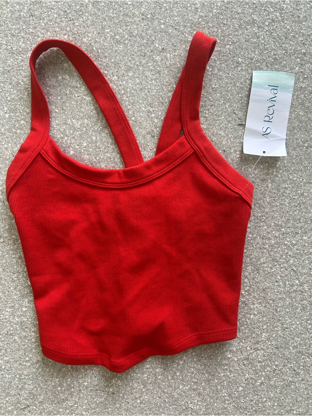 NWT AS Revival Women’s Cherry Red Ribbed Crop Tank Size M